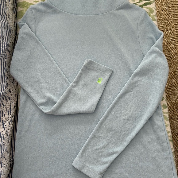 Dudley Stephens Ice Blue Greenpoint Terry fleece turtleneck - size small - Picture 2 of 2